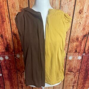 Set of 2 Free People lightweight camisoles size Large brown & yellow tencel